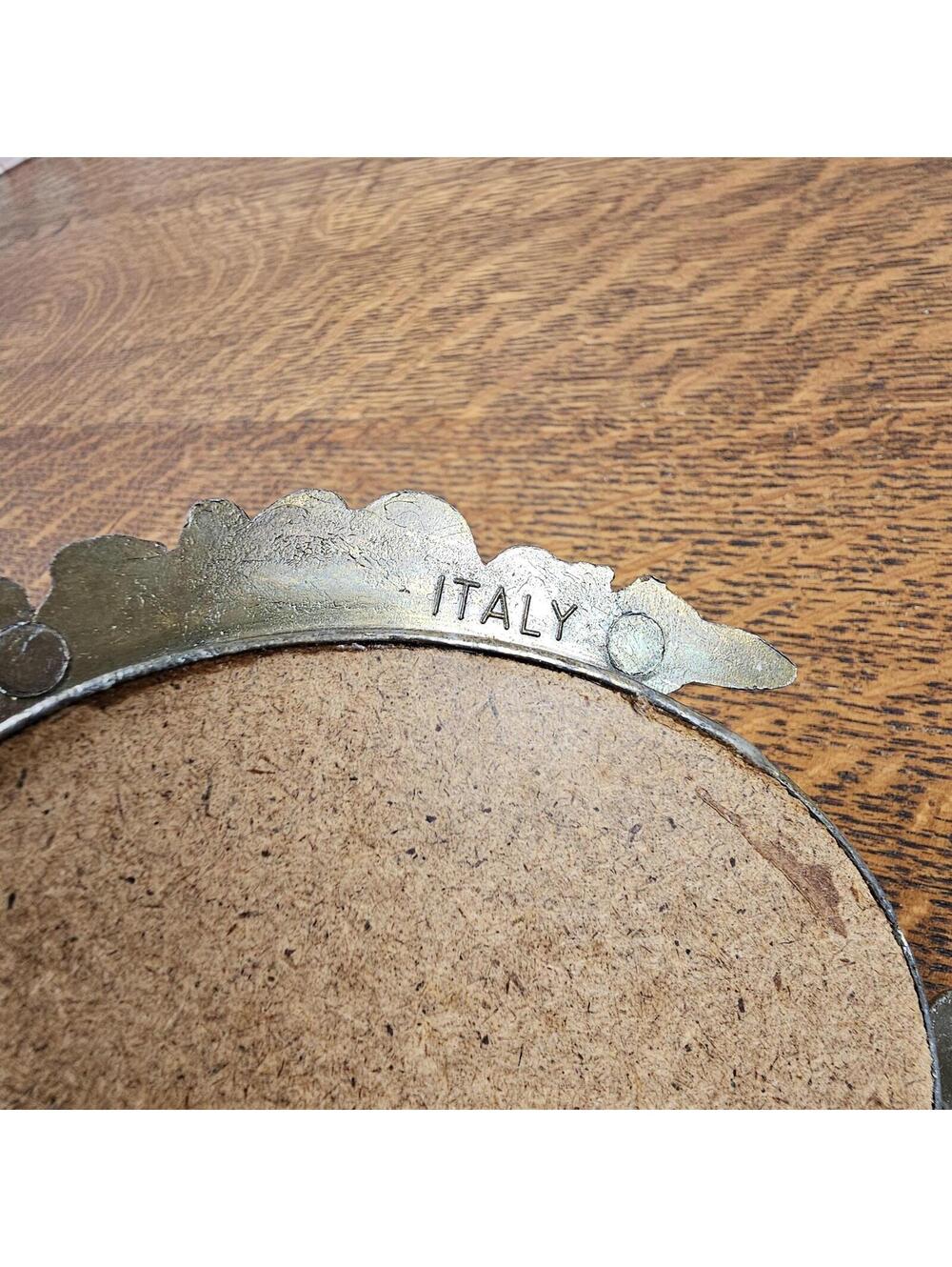 Vintage Italian Child Portrait Wall Plaques Pair Ornate Cast Metal Frames - Picture 6 of 10